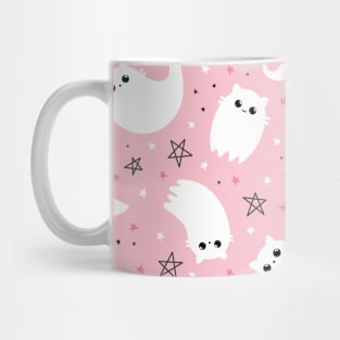 Ghost cats Halloween pattern Mug